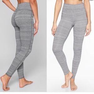 Athleta Gray High Rise Jacquard Chaturanga Tights